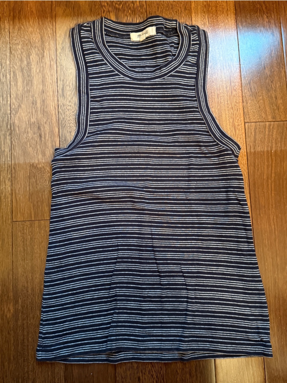 Madewell Striped Navy & White Sleeveless Tank Top Size XS